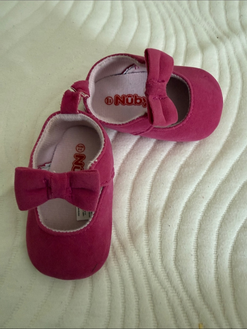 Bright Pink Bow Mary Jane baby Shoes